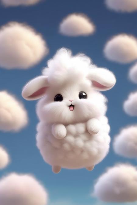 00521-1477140177-_lora_Cute Animals_1_Cute Animals - Puffluff is a tiny, cloudy Pokémon that resembles a fluffy white rabbit or lamb. Its body is.png